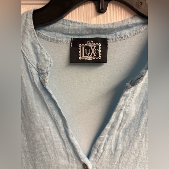 LUXE Boutique Viscose/Linen Blend Top Size Large - Picture 3 of 5